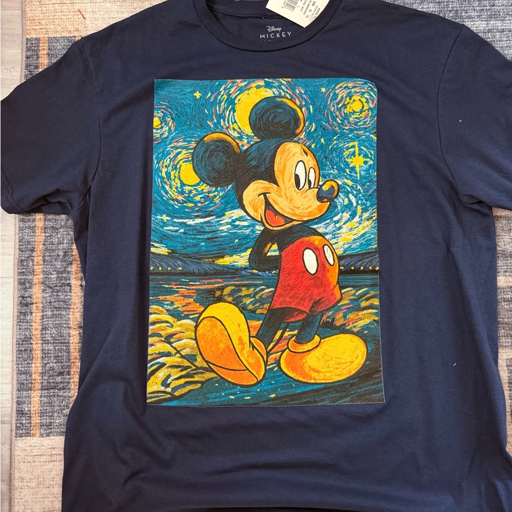 Disney Mickey Mouse Starry Night Men's Shirt - Navy